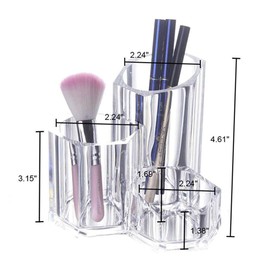 Makeup Organiser Storage, Clear Makeup Brush Holder Cosmetic Organiser, Makeup Countertop Storage Box for Bathroom Bedroom Dress Table, Type A