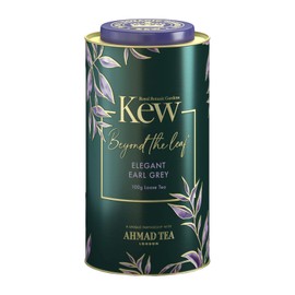 Ahmad Tea & KEW Gardens | Elegant Earl Grey Caddy | Black Tea | Perfect tea gift | 100g Loose Leaf Tea | 1 Flavour