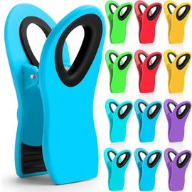 Clips para bolsas de alimentos,12 PCS Clips de Cocina con Imán para Refrigerador,Colgable,pinzas para cerrar bolsas de alimentos，Ideal para almacenamiento en el hogar y la cocina