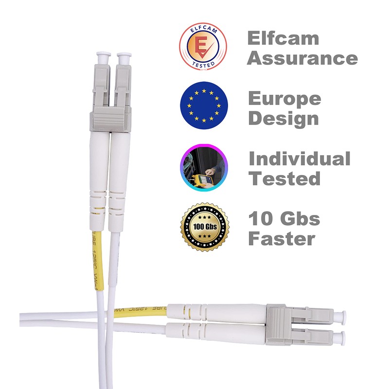 Elfcam® - 1m LC/UPC to LC/UPC OM3 Multimode Duplex 50/125um