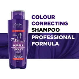L'Oreal Paris Color Radiance Purple Shampoo, Shampoo For Bleached & Blonde Hair, Neutralizes Brassiness with Purple Pigments & UV Filter, 200 ml