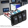 3 Gang Rocker Switch Overcurrent Protection LED Blue Backlit IP65