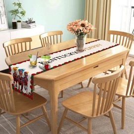Nepnuser Kentucky Derby Table Runner Run for The Roses Horse Racing Party Decoration Home Kitchen Dining Room Decor (13" x 72")