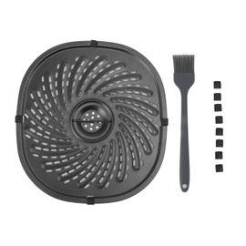 Fryer Grill Pan Replacement Crisper Plate Tray Non Stick Fryer Rack With Oil Brush Silicone Pad