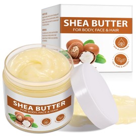 Manteca De Karité Pura, Orgánica, Cruda Y Sin Refinar Para Cuerpo Y Rostro - 100% Natural Con Vitaminas A, E Y F - Hidratación Duradera Para Piel Seca, Cuidado Del Cabello, 221 G (7.8 Oz)