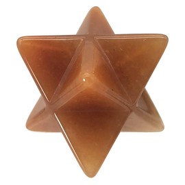 Fekuar Red Aventurine Crystal Merkaba Star for Healing Reiki Spiritual Divine Therapy Energy, Pocket Stone Eight-Pointed Stars 1"(25mm)