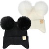 Funky Junque 2 Pack - Infant Double Pom Beanie Bundle
