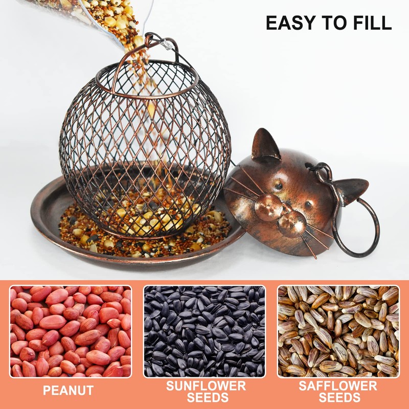 Outside Wild Bird Feeder, Heavy Duty Metal Frame Outdoor Bird