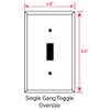 Art Plates - Single Gang Toggle OVERSIZE Switch Plate/OVER SIZE