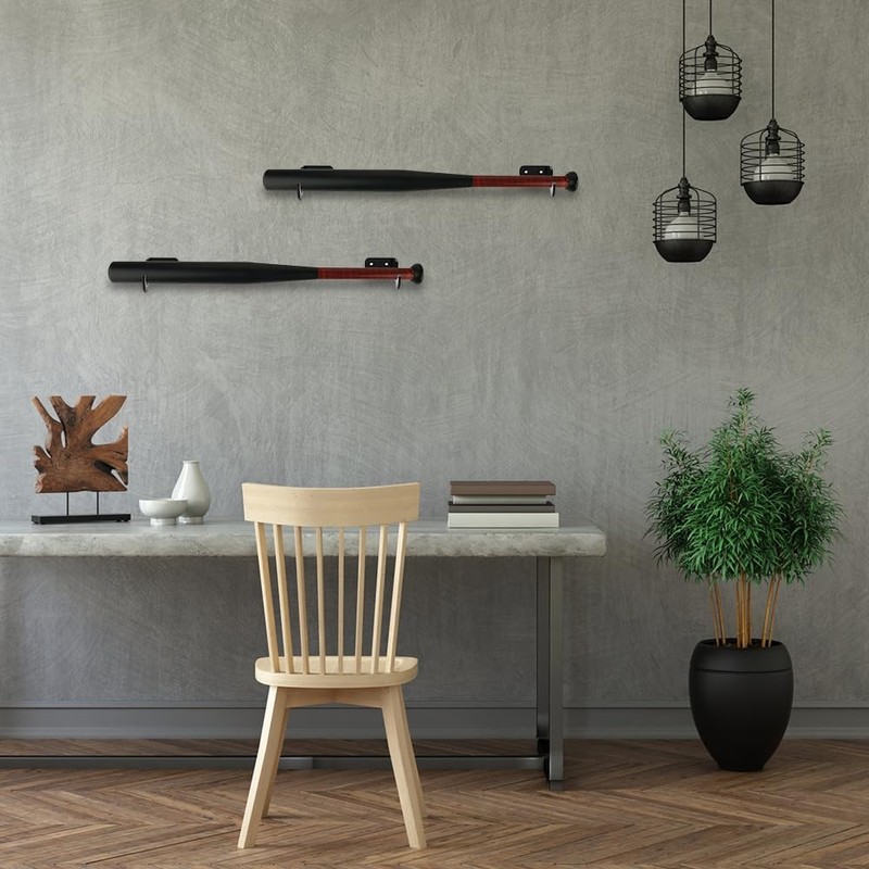 2 Pair Baseball Bat Wall Mount, Acrylic Horizontal Baseball Bat