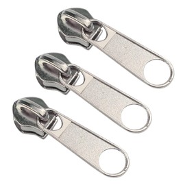 Sawoake 20 Pieces #3 Silver Metal Handle for Nylon Coil Handle Charm for Purse Handbag Craft Sewing Luggage Bag Bulk
