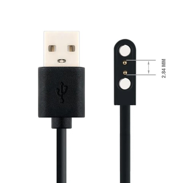 Magnetic USB Charging Cable for Smart Watch - 0.6m cable (2 pin 2.84mm)