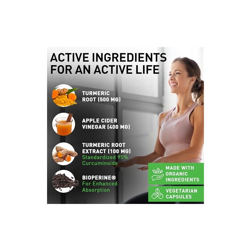 120 Capsules of USDA Organic Turmeric Root Powder, USDA Organic