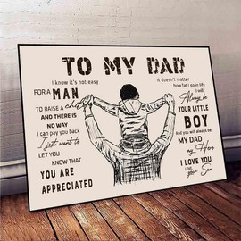 to My Dad Gift from Son Father'day Gift Poster - size: 24x36 inch
