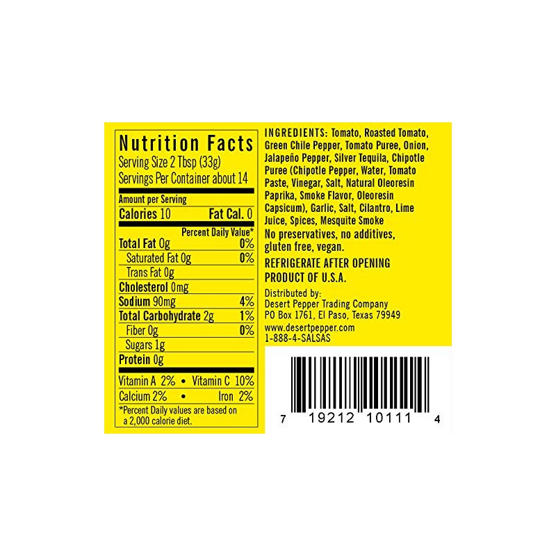 Desert Pepper Tequila Salsa, Medium Burn, 16-Ounce (1 Pack)