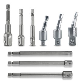 9Pcs for Impact Socket Adapter Set, Socket Extensions Bar 1/2 3/8 1/4inch Hexagonal Sockets Adapter for Screwdrivers Ratchet Tools and Automotive Repairs