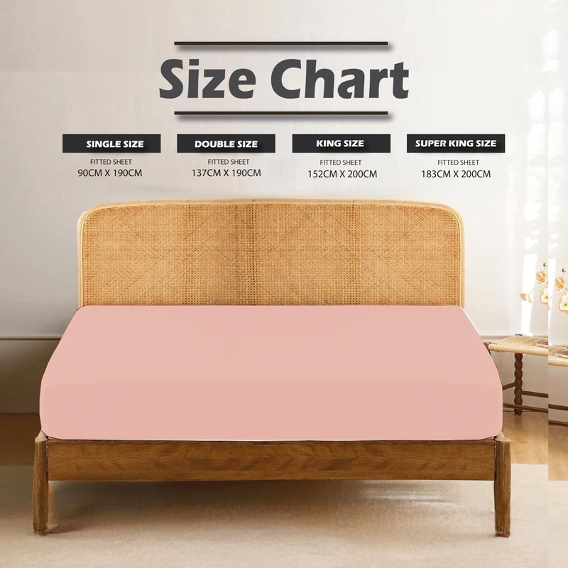 Funky Gadgets Double Fitted Sheet Blush Pink Deep Pocket 12