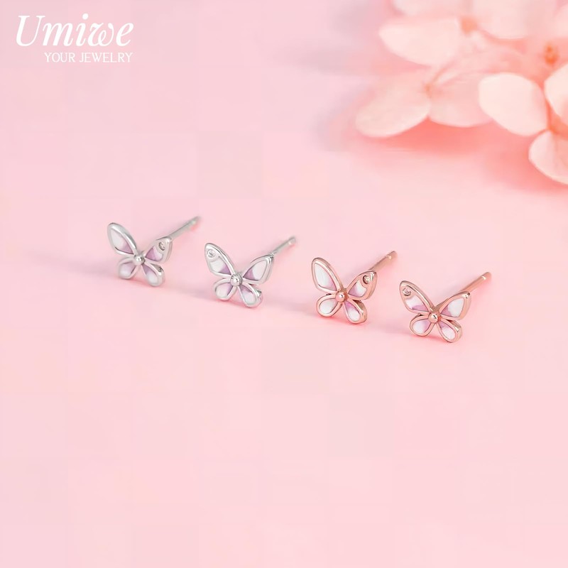 Women's Pierced Earrings, 925 Silver, Hypoallergenic Metal, Small, 18K K,