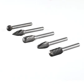 5 Unids 6 mm Vástago Brocas de Corte de Lima Rotativa de Acero de Tungsteno de Doble Vástago Juego de Fresas de 10mm Cabeza para Taladro Amoladora Tallado de Metal Pulido Grabado Taladrado