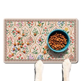 Absorbent Pet Dog Bowl Mat for Food and Water, Pet Cat Food Feeding Mat with Non Slip Rubber Backing, Dog Food Mats for Floors Waterproof, 16"x24"