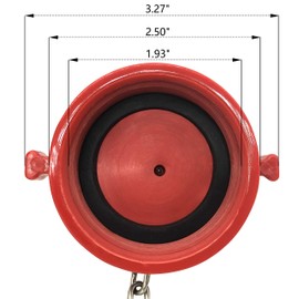 Happy Tree (2 Pack) 1-1/2" NST/NH Plastic Fire Hose Connection Standpipe Cap Fitting and Chain fire Equipment Red Plastic Anti Theft FDC Cap