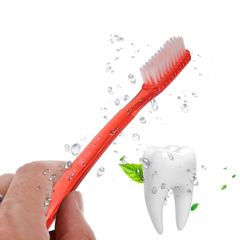 Healeved 10pcs Large Head Travel Toothbrushes for Adults Firm Plastic
