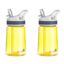 AceCamp Tritan 155129 BPA-Free Sports Bottle, 350 ml, Yellow, Pack of 2