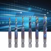 6Pcs Spiral Tap Drill Multifunctional HighSpeed Steel Hex Shank Drill