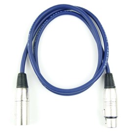 Adam Hall Cables K3MMF0100BLU Microphone Cable XLR Female to XLR Male DMX Audio Cable 3-Pin (1.0 m, Blue, 2) Pack of 2