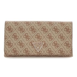 GUESS Noelle Xbody Flap Organiser Latte Logo/Brown, Latte logo / brown, One Size