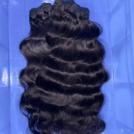 Hot Selling Raw Human Hair Bundles Cuticle Aligned Cambodian Natural Wavy Hair Burmese Curly Hair Bundlescolor: 1pcs bundle natural wave, Stretched Length: 16 Inches