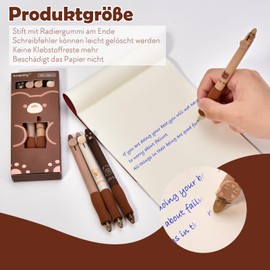 Linkgood Linkgood 4 Stück Radierbarer Kugelschreiber, Radierstift, Kuli Radierbar, Radierbarer Stifte, Erasable Pen Set einziehbare Tintenroller Radierbar für Studenten Geschenk, Schul-/Bürobedarf(0,5mm Blau)