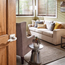 SCHLAGE Accent Lever with Collins Trim Non-Turning Lock in Satin Nickel - Left Handed