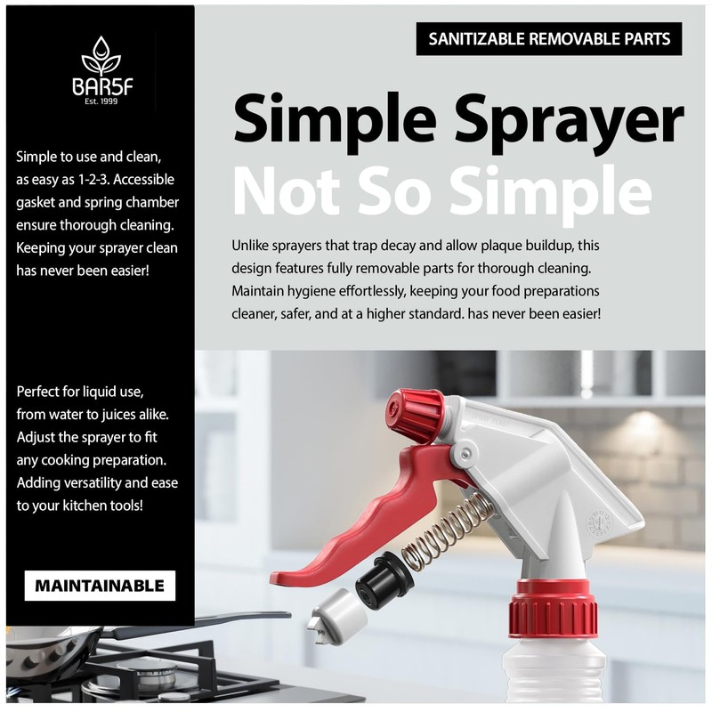Bar5F Spray Bottles (16-Ounce, 2 Pack) for BBQ Grilling Smoking