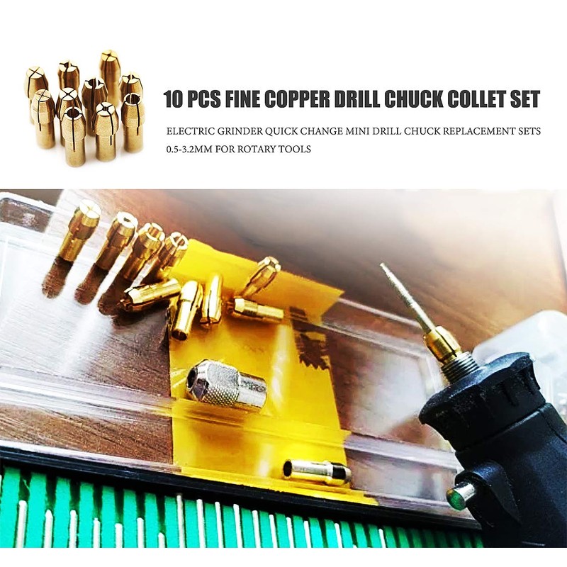 Collet Set For Dremel Rotary Tool Bits, 10 PCS Fine
