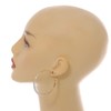 50mm Diameter/Gold Tone with White Enamel Hoop Earrings/Large Size