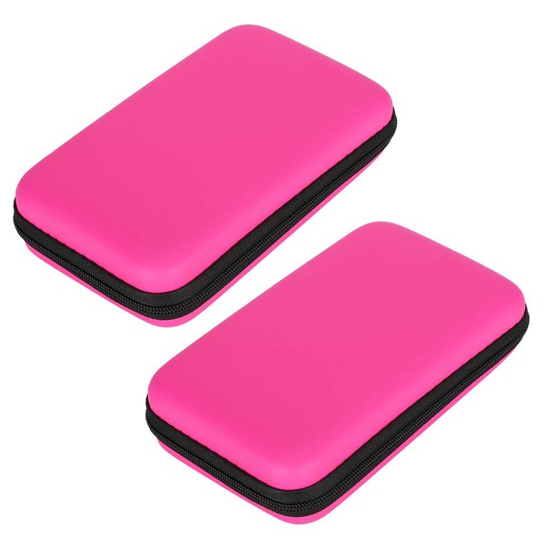 2Pcs Portable Storage Bag Carry Case EVA Protective Hard Bag for 3DSXL / 3DS LL / 3DS Game Console (Pink)
