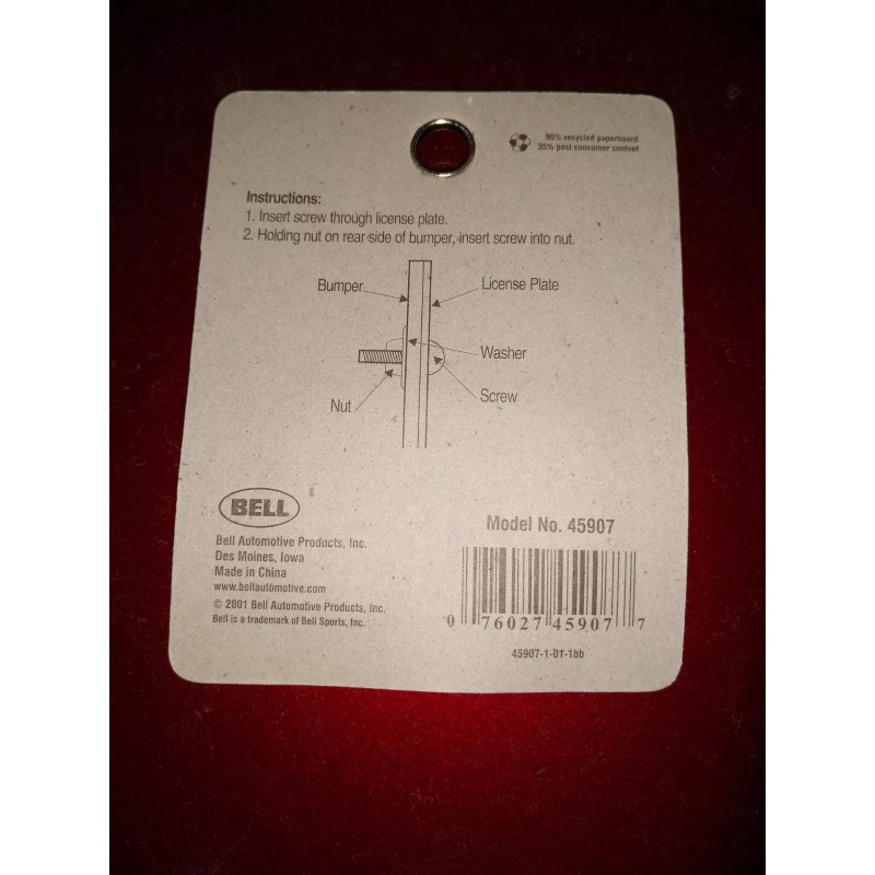 Bell (8) pack set lot Bell Stainless Steel License Plate