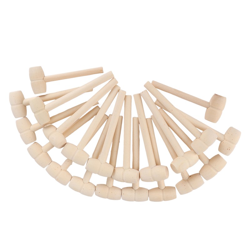 100pcs Mini Wooden Hammers for Chocolate Portable Breakable Heart Hammer