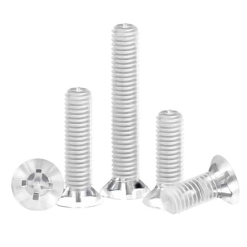 PC(Polycarbonate) Plastic Transparent Metric Phillips Flat Head Screws with Nuts