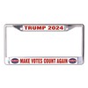 Trump 2024 Make Votes Count Again Chrome License Plate Frame