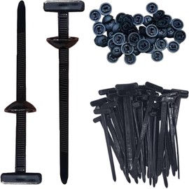 50 PCS Universal Nylon Cable Tie Bucklefor Car,Heavy Duty Self-Locking Zip Ties Holder with Pin & Button Design,Self-Locking Ties Holder,Bumper Retainer Clips Car Rivets Fasteners for Auto Repairing