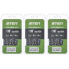 8TEN Semi Chisel Chainsaw Chain 16 Inch .050 3/8 57DL for Echo CS-370 CS-400 Craftsman Shindaiwa 345 (3 Pack)