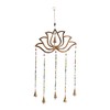 Deco 79 Eclectic Mango Wood Lotus Windchime with Bells, 15"L