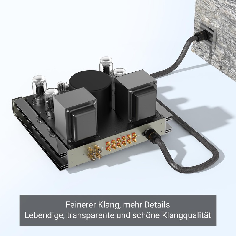 Brollitest High-End HiFi Schuko Plug, Schuko Plug, Rhodium-Plated Contacts, Power