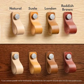 LA CHUECA POLO Leather Handle for Living Room Drawer Vintage Minimalist Argentine Leather (Pack of 6) (Small, Sole)
