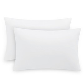 Aisbo Housewife Pillowcases 2 Pack - White Standard Pillow Case Set of 2, Soft Pair of Microfiber Plain Pillow Cover 50x75 cm with Envelope Closure