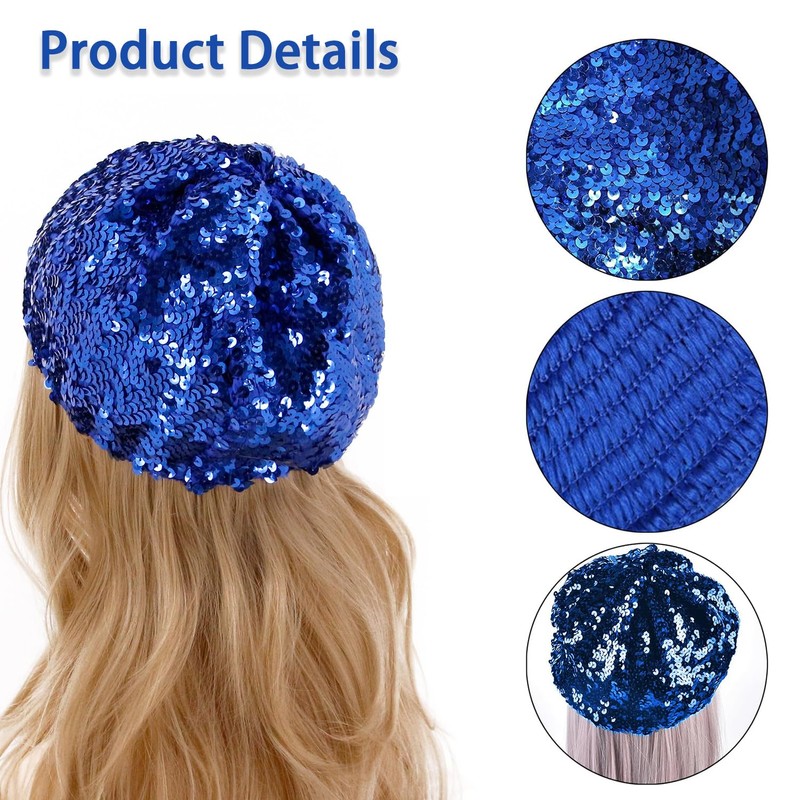 Pack of 2 Sequin Hat, Hat with Shiny Sequins, Women's