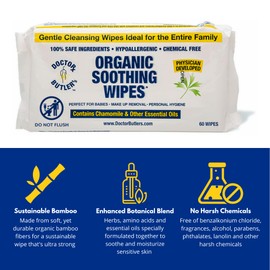 Doctor Butler's Soothing Wipes – All-Purpose Wet Wipes for Sensitive Skin, Face Wipes, and Baby Wipes with Chamomile and Essential Oils* (3 Pack – 60 Count)