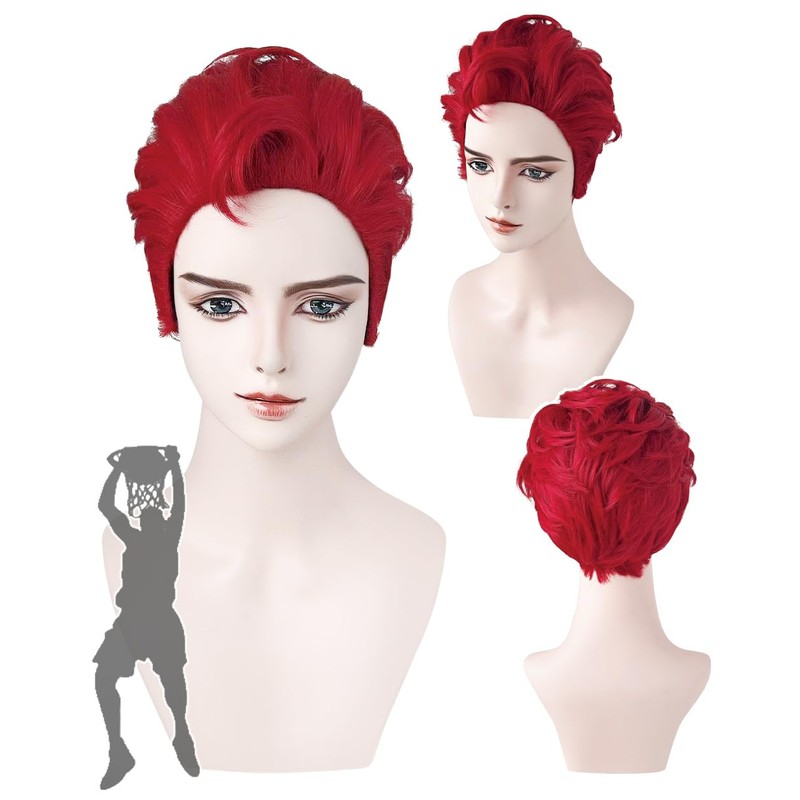 Fujitatsu Q-SL1 Red Cosplay Wig, Heat Resistant, Transformation Wig, Ultra